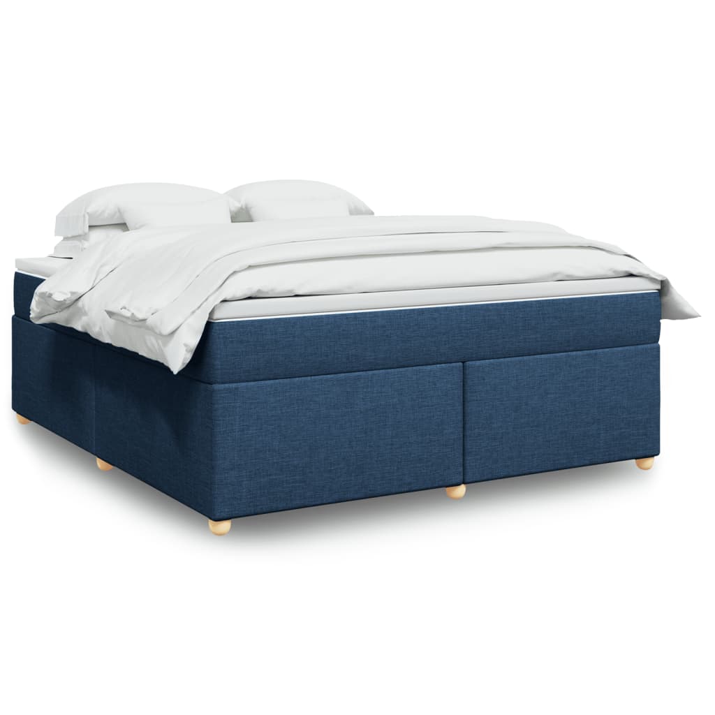 Box Spring Bed with Mattress Blue 180x200 cm Fabric