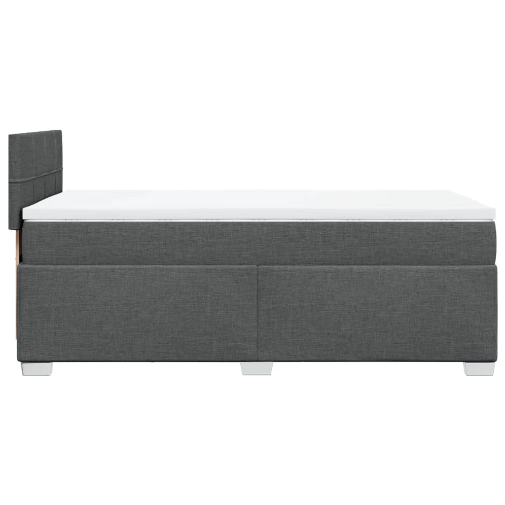 Box Spring Bed with Mattress Dark Grey 90x200 cm Fabric