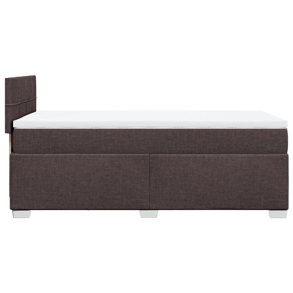 Box Spring Bed with Mattress Dark Brown 90x200 cm Fabric