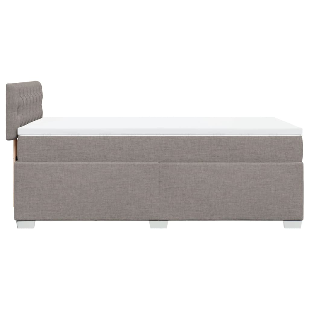 Box Spring Bed with Mattress Taupe 90x200 cm Fabric