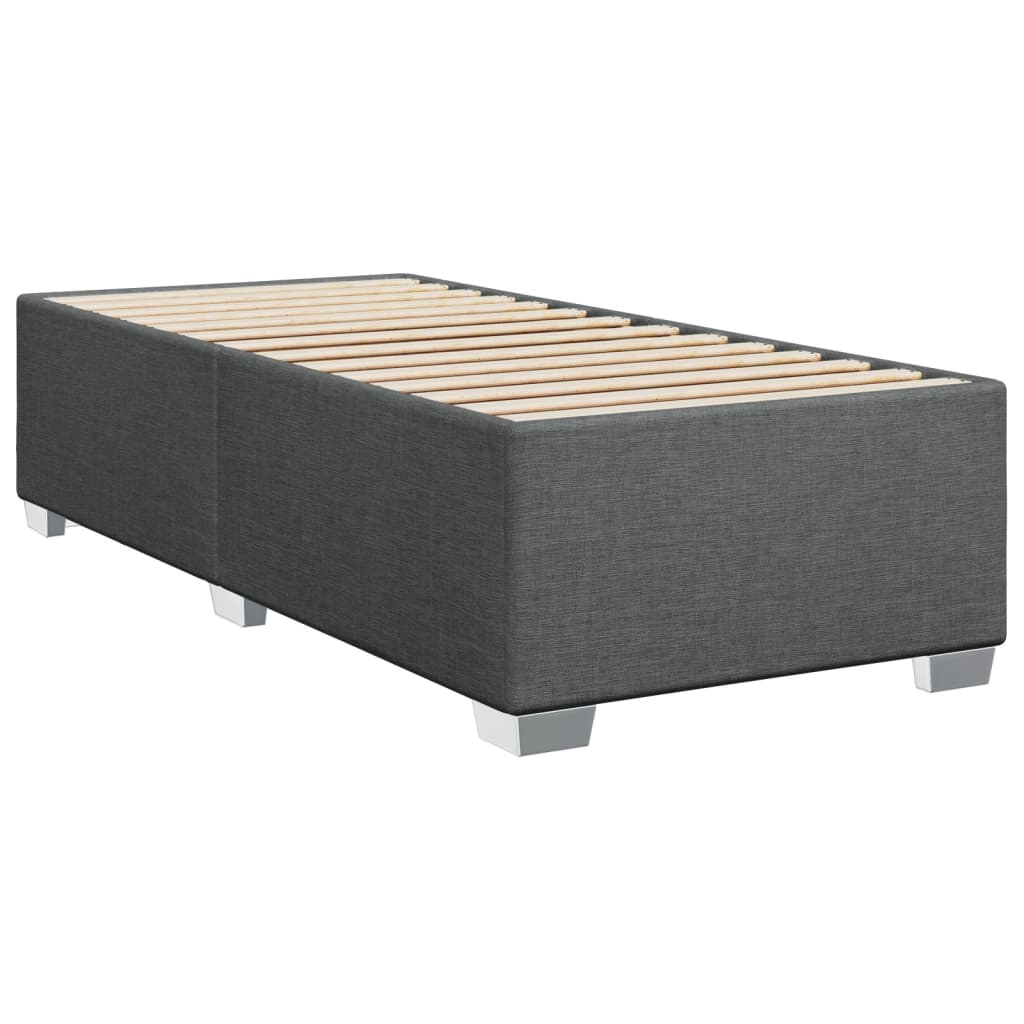 Box Spring Bed with Mattress Dark Grey 90x200 cm Fabric