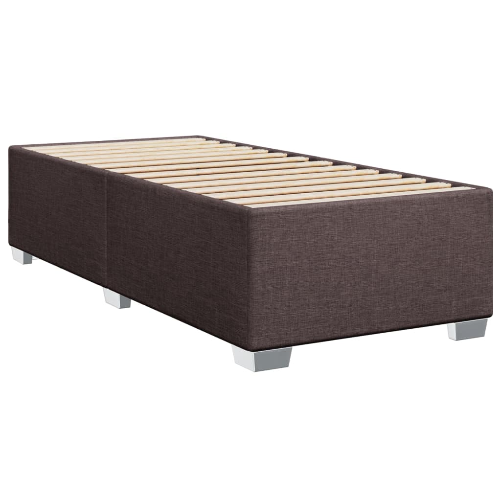 Box Spring Bed with Mattress Dark Brown 90x200 cm Fabric