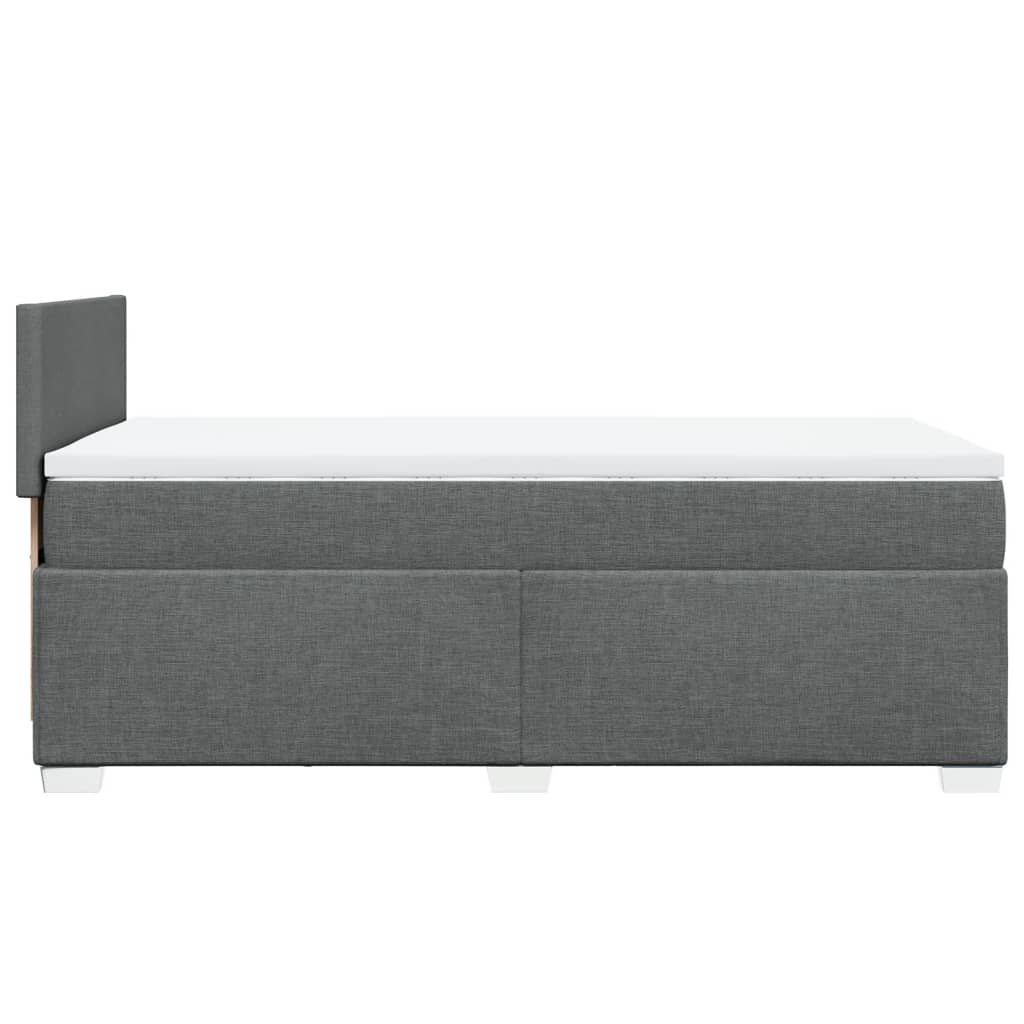 Box Spring Bed with Mattress Dark Grey 100x200 cm Fabric