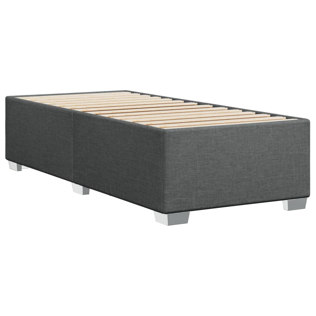 Box Spring Bed with Mattress Dark Grey 100x200 cm Fabric