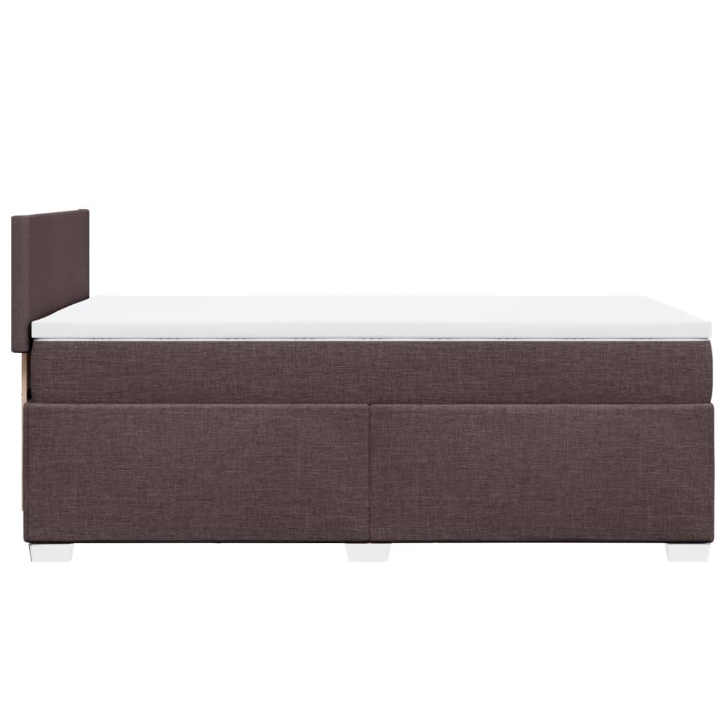 Box Spring Bed with Mattress Dark Brown 100x200 cm Fabric