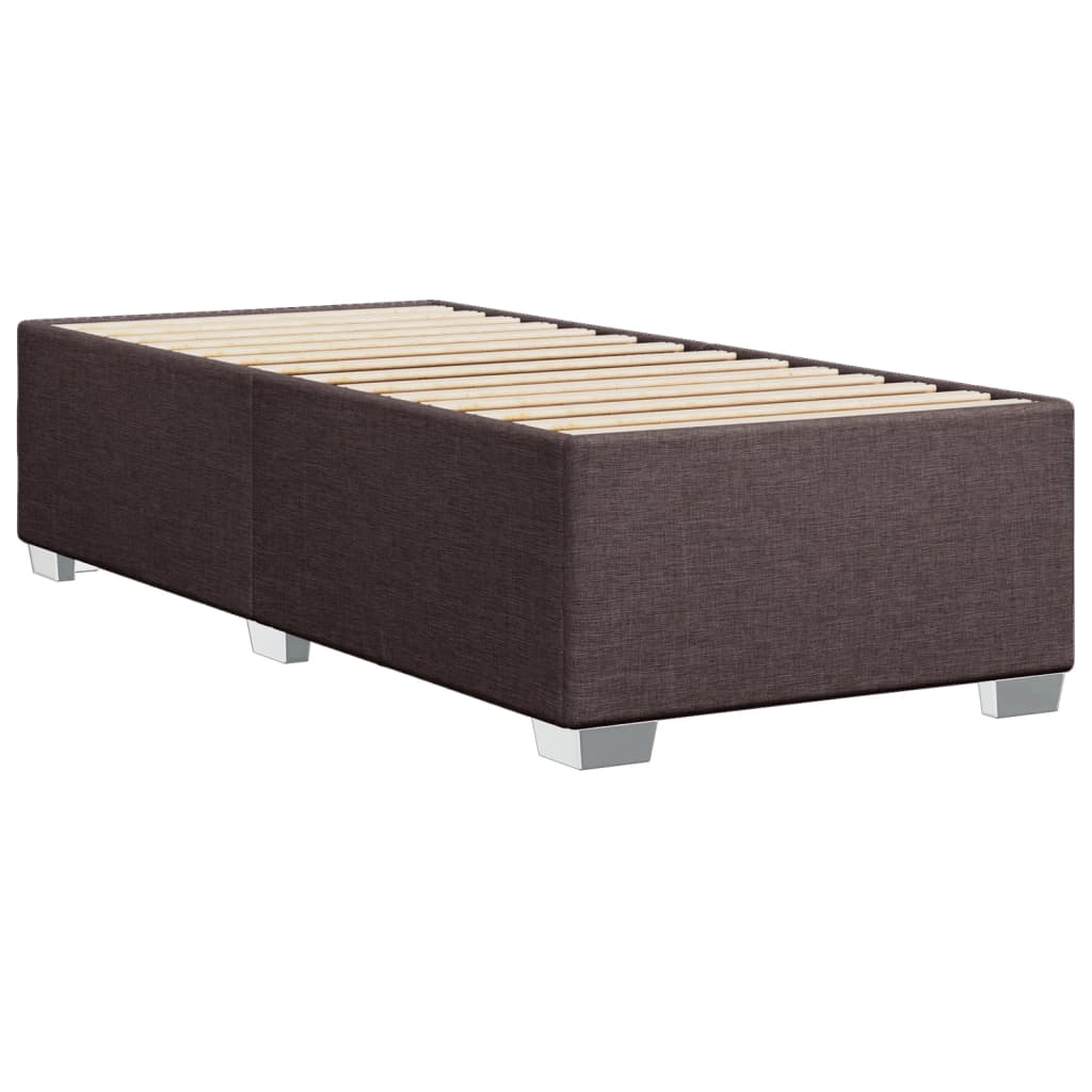 Box Spring Bed with Mattress Dark Brown 100x200 cm Fabric