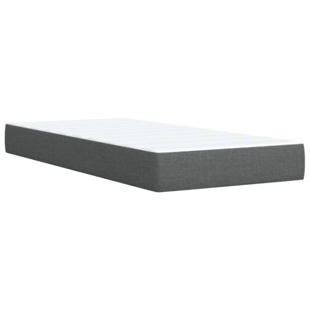 Box Spring Bed with Mattress Dark Grey 100x200 cm Fabric