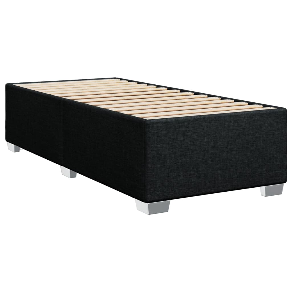 Box Spring Bed with Mattress Black 100x200 cm Fabric