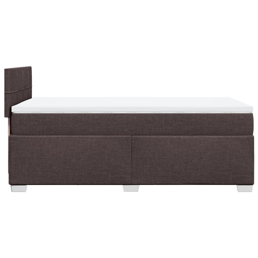 Box Spring Bed with Mattress Dark Brown 100x200 cm Fabric
