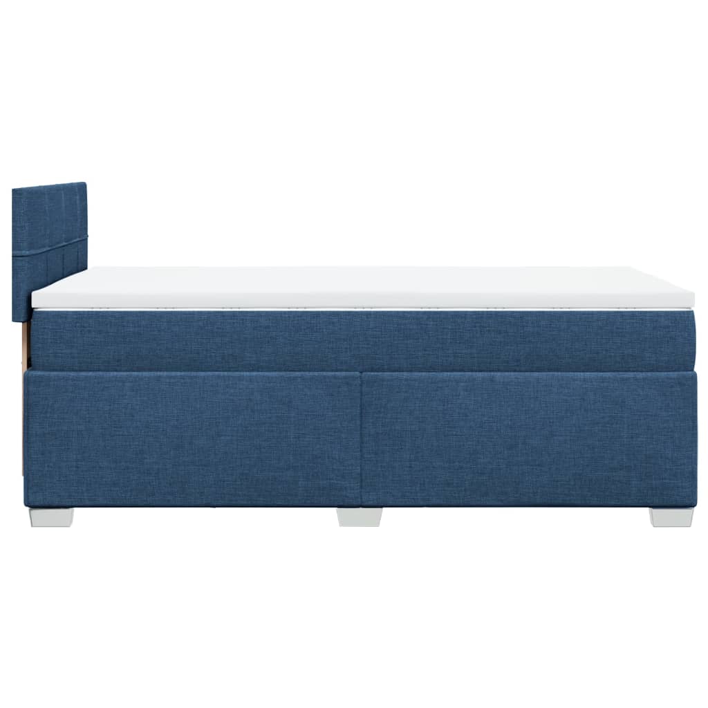 Box Spring Bed with Mattress Blue 100x200 cm Fabric