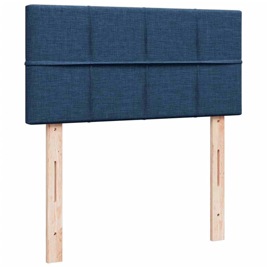 Box Spring Bed with Mattress Blue 100x200 cm Fabric