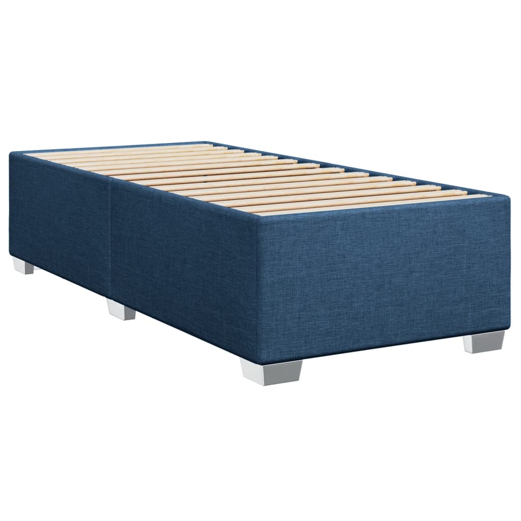 Box Spring Bed with Mattress Blue 100x200 cm Fabric