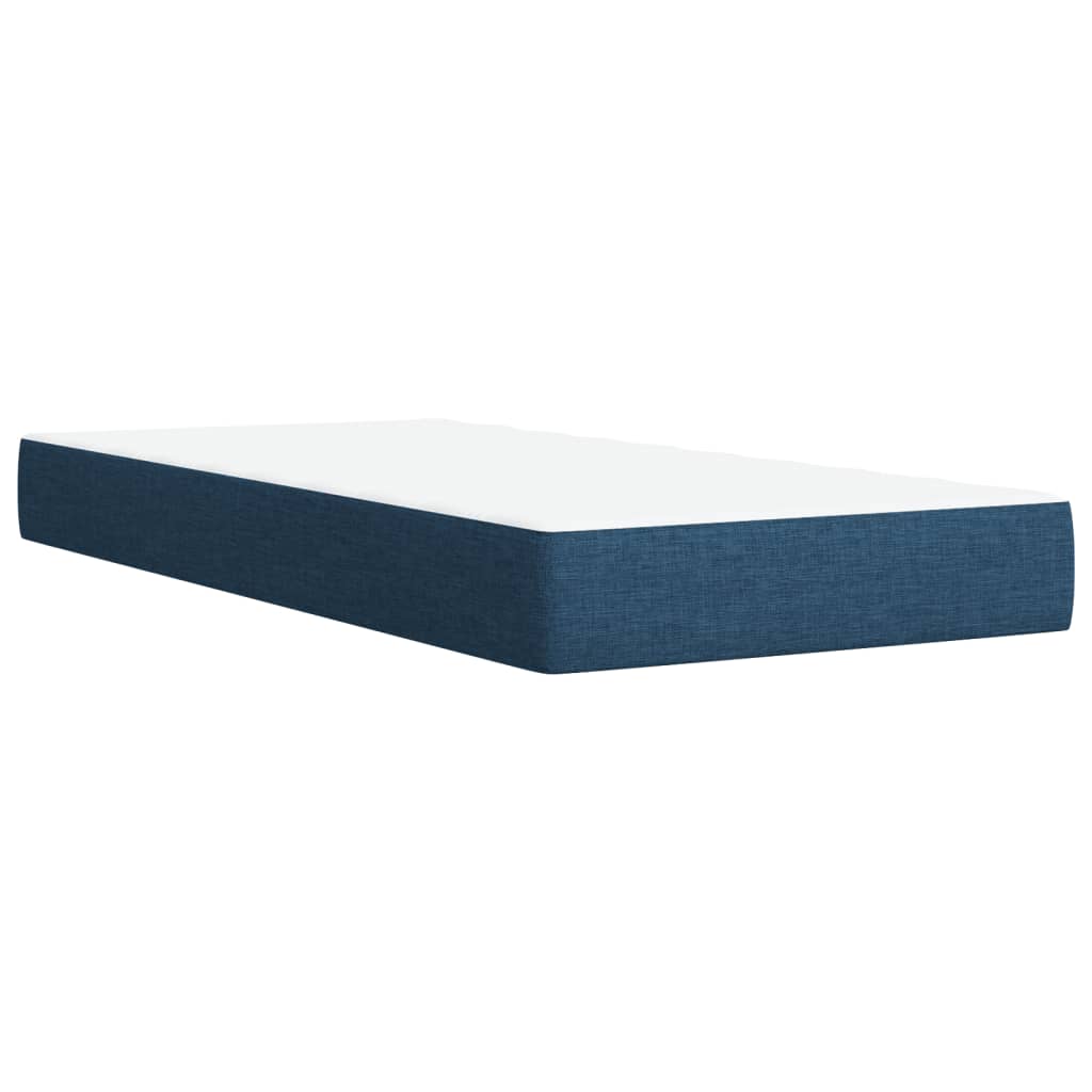Box Spring Bed with Mattress Blue 100x200 cm Fabric