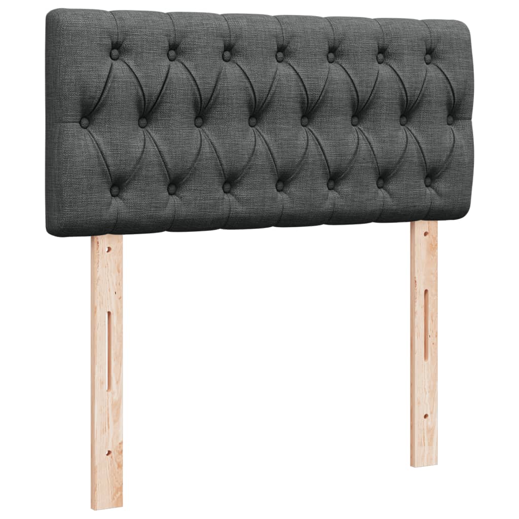 Box Spring Bed with Mattress Dark Grey 100x200 cm Fabric