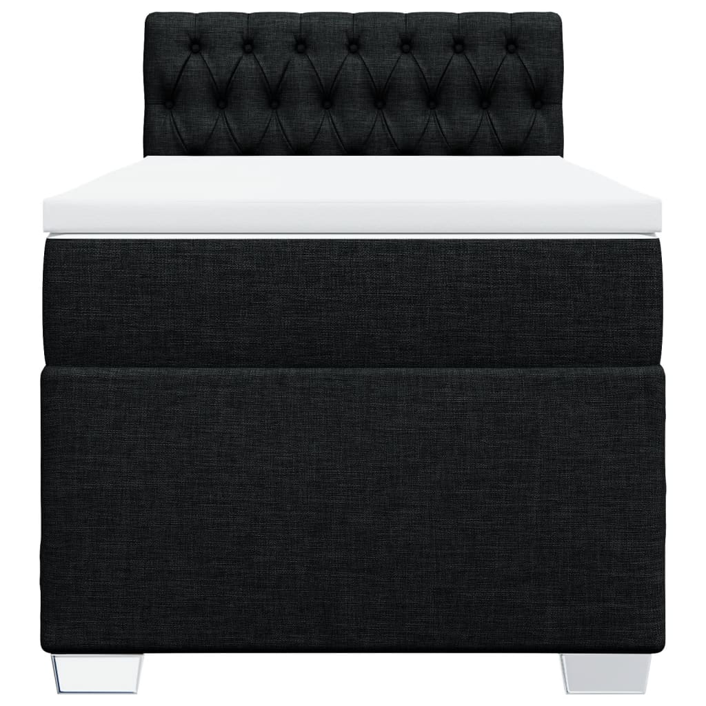 Box Spring Bed with Mattress Black 100x200 cm Fabric