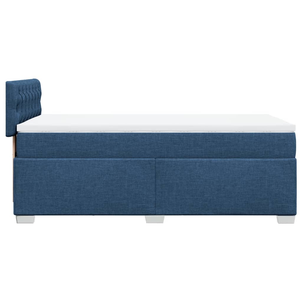 Box Spring Bed with Mattress Blue 100x200 cm Fabric