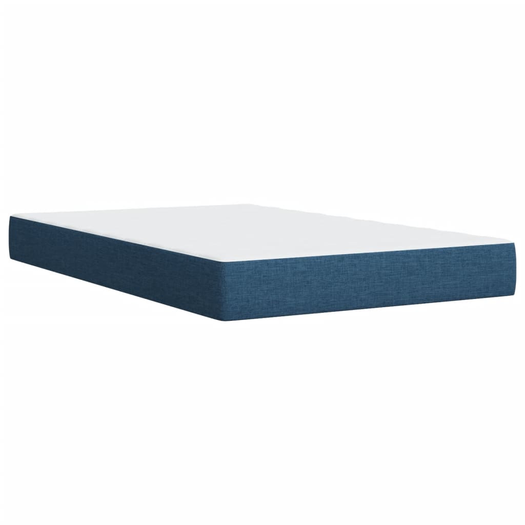 Box Spring Bed with Mattress Blue 100x200 cm Fabric