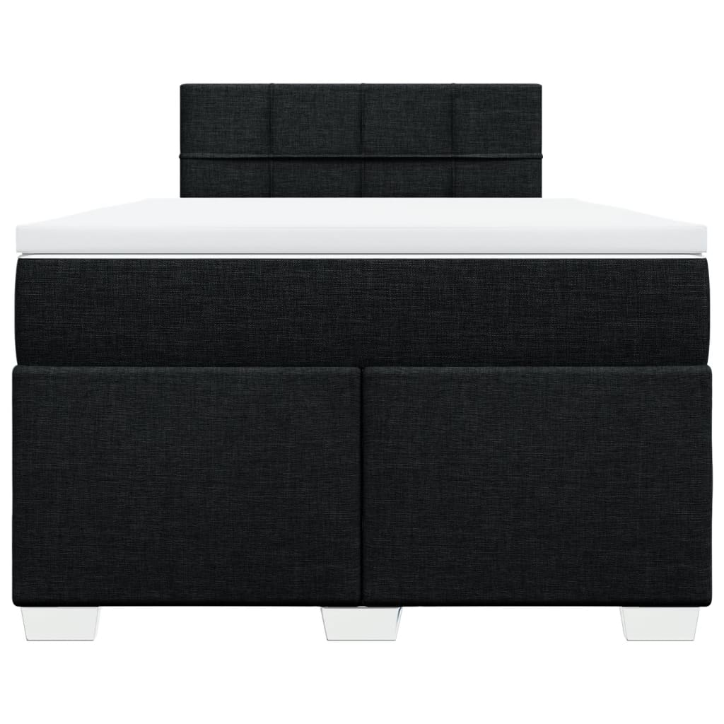 Box Spring Bed with Mattress Black 120x190 cm Fabric