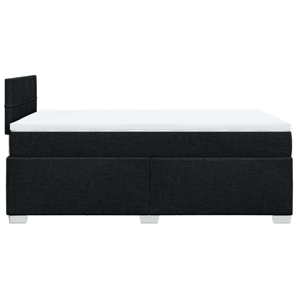 Box Spring Bed with Mattress Black 120x190 cm Fabric