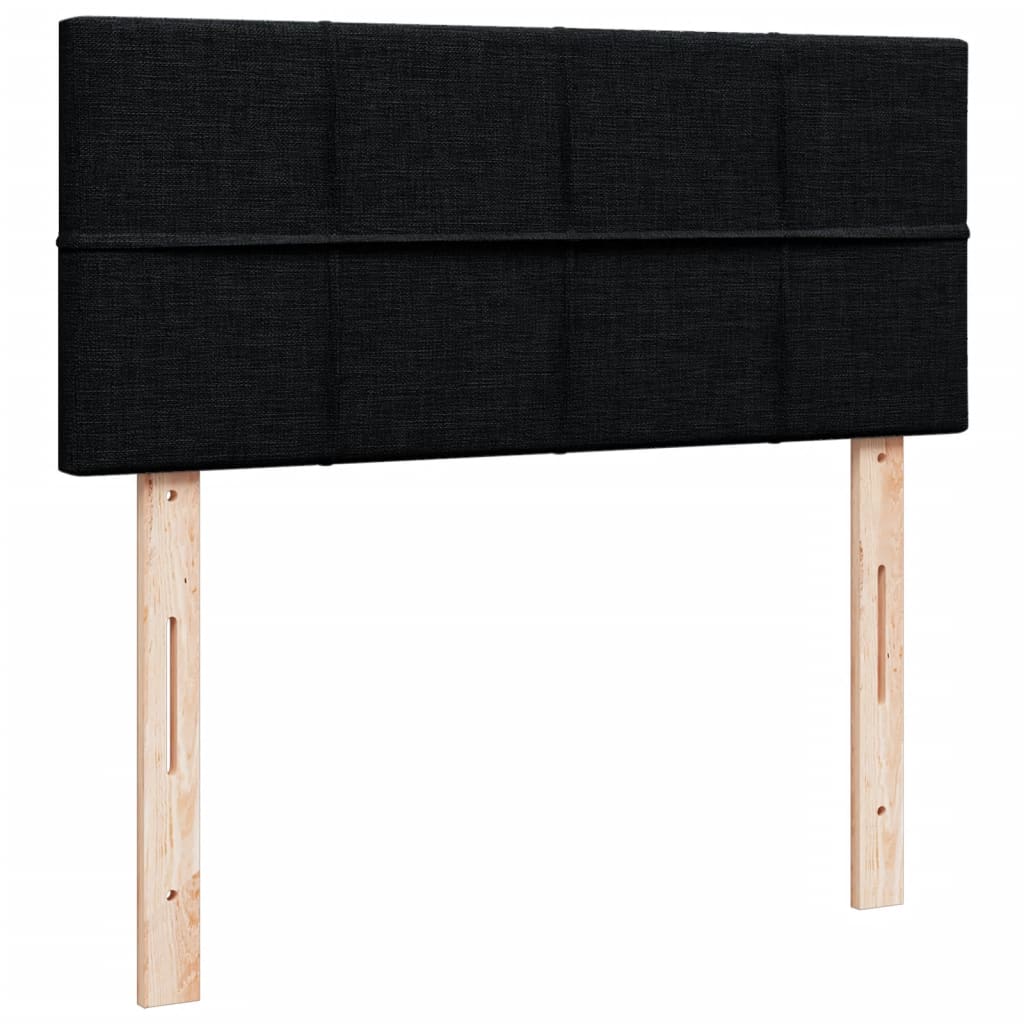 Box Spring Bed with Mattress Black 120x190 cm Fabric