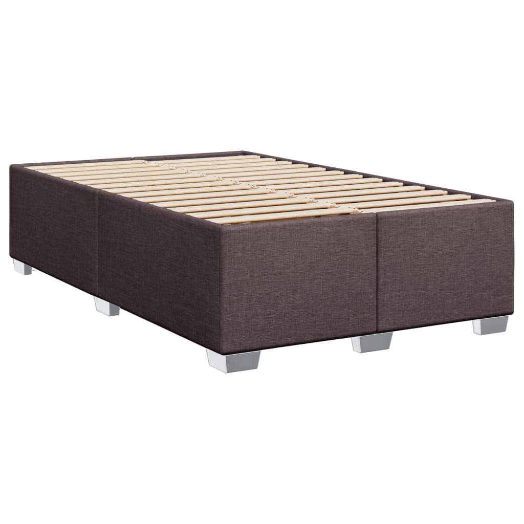 Box Spring Bed with Mattress Dark Brown 120x190 cm Fabric