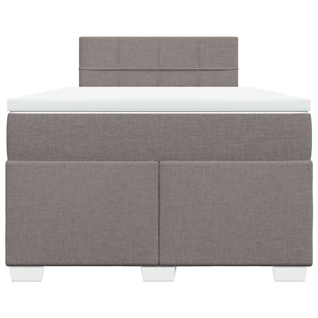Box Spring Bed with Mattress Taupe 120x190 cm Fabric