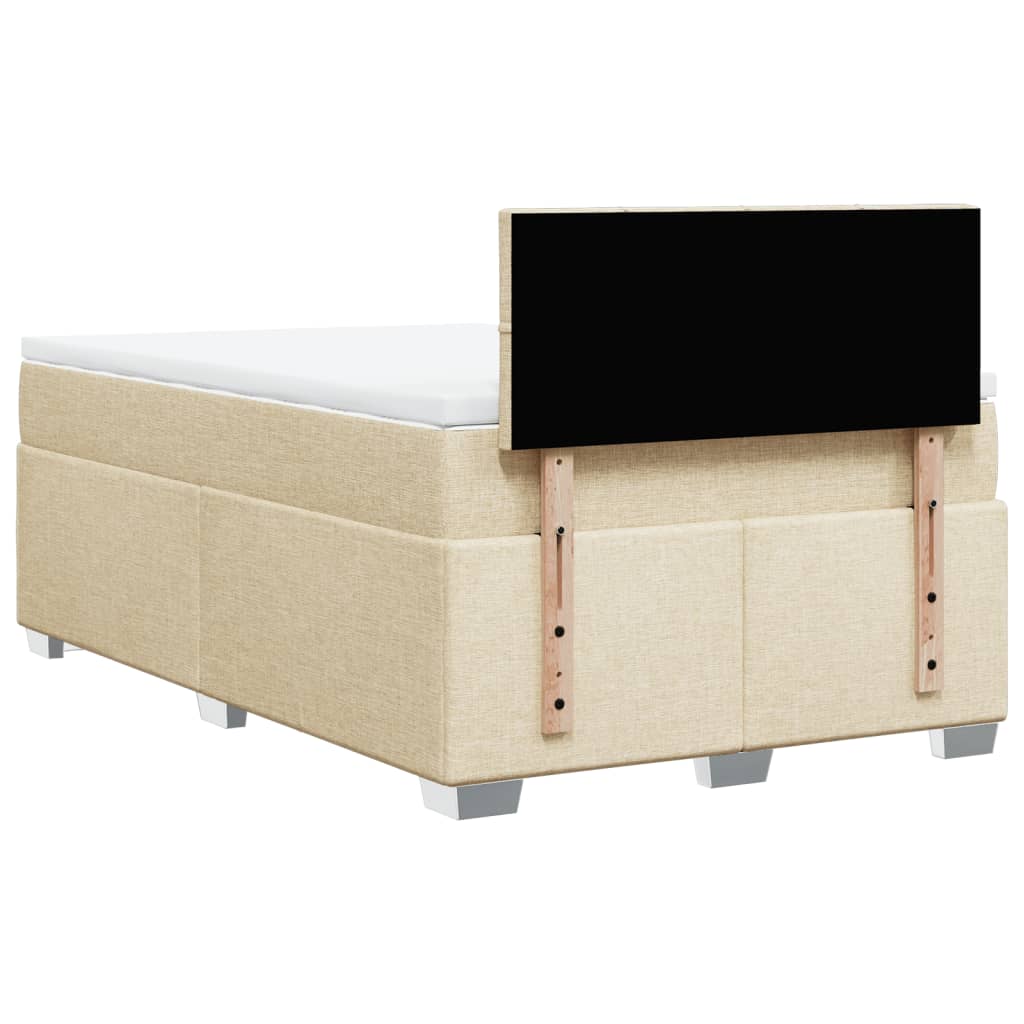 Box Spring Bed with Mattress Cream 120x190 cm Fabric