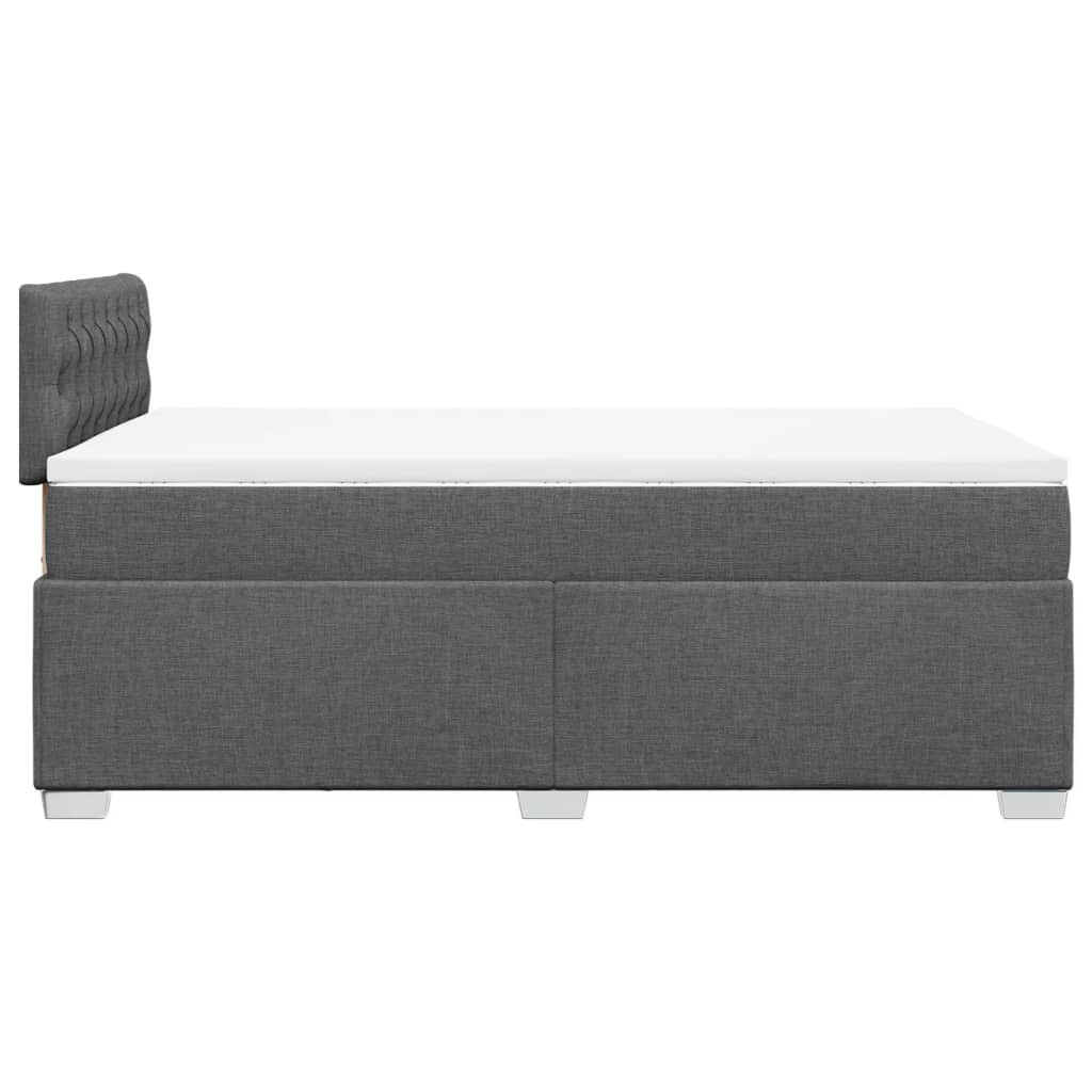 Box Spring Bed with Mattress Dark Grey 120x190 cm Fabric