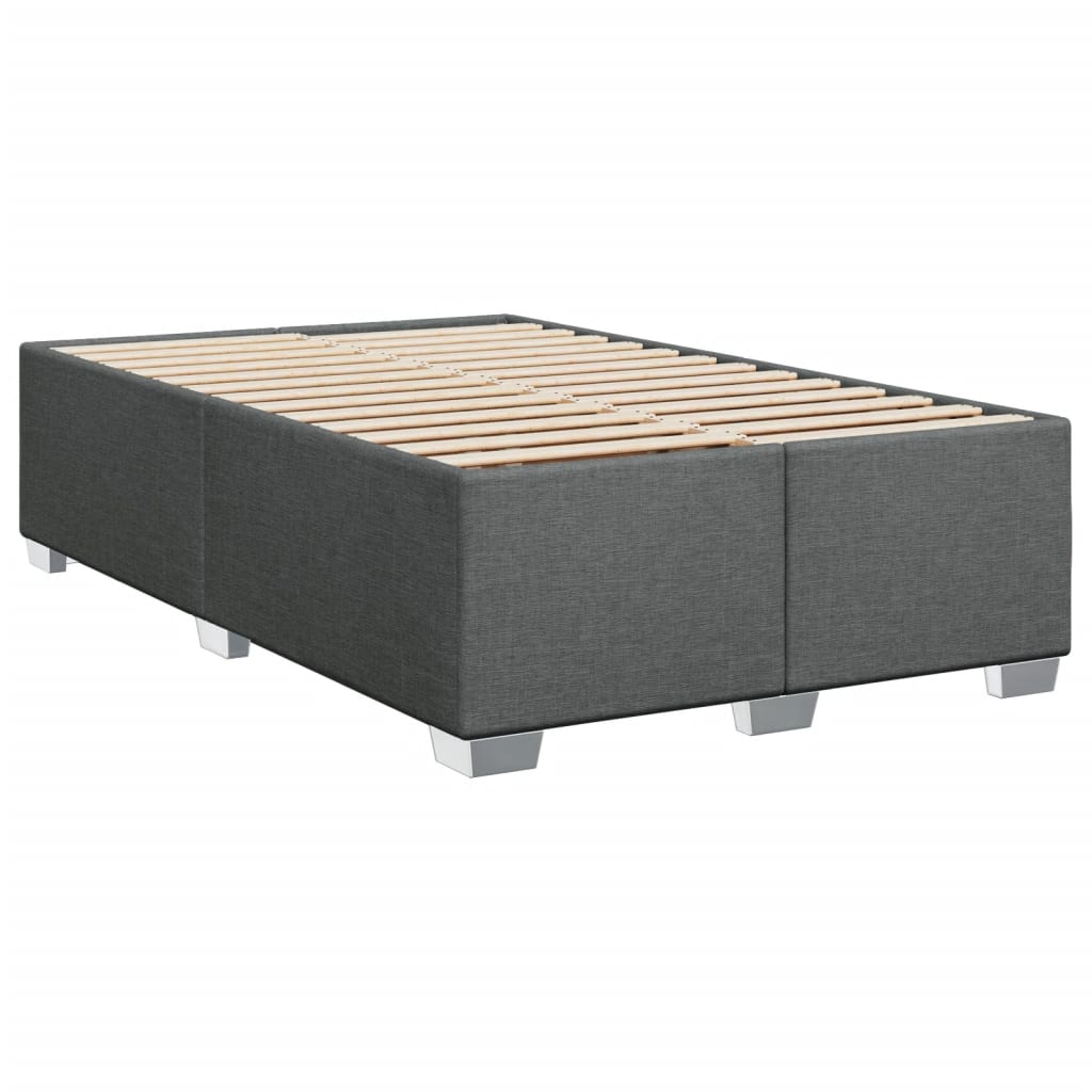 Box Spring Bed with Mattress Dark Grey 120x190 cm Fabric