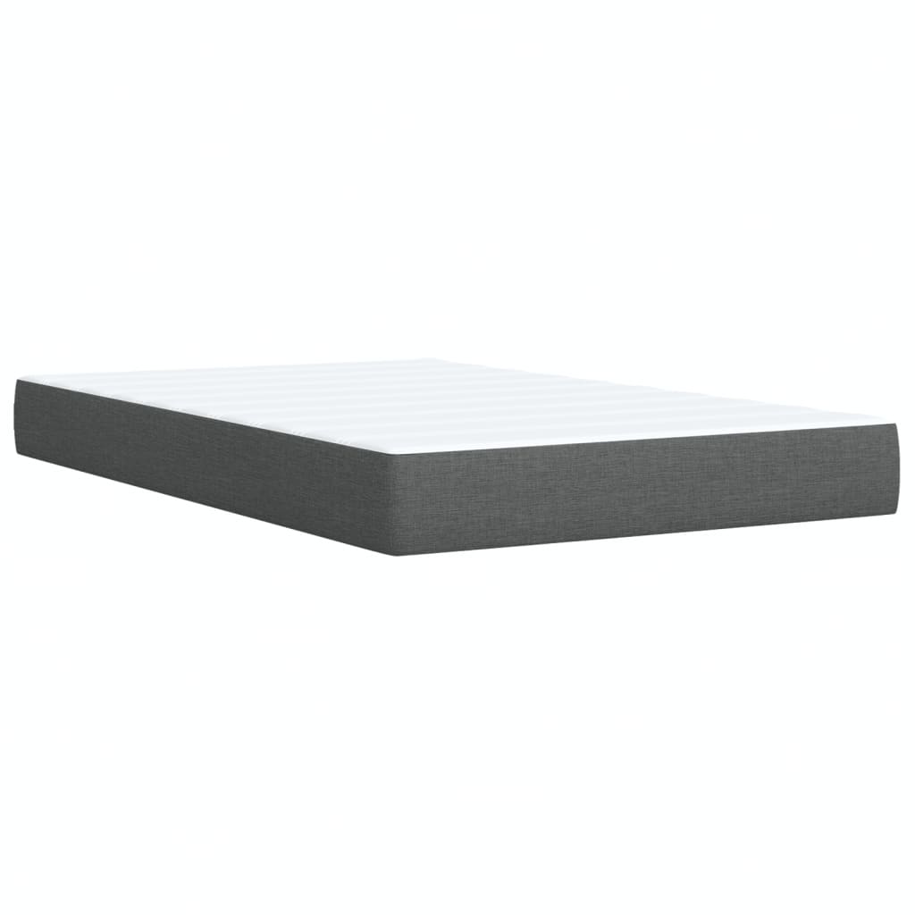 Box Spring Bed with Mattress Dark Grey 120x190 cm Fabric
