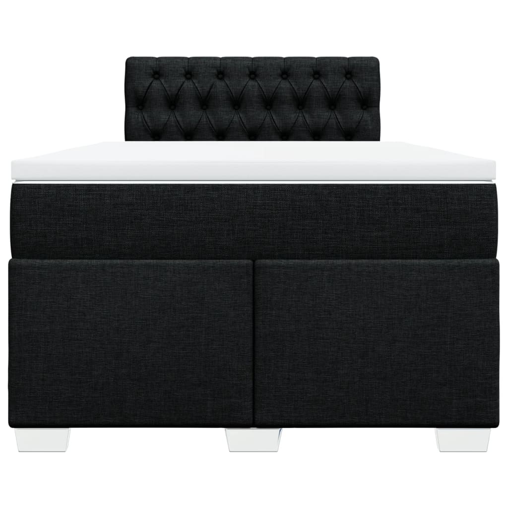 Box Spring Bed with Mattress Black 120x190 cm Fabric
