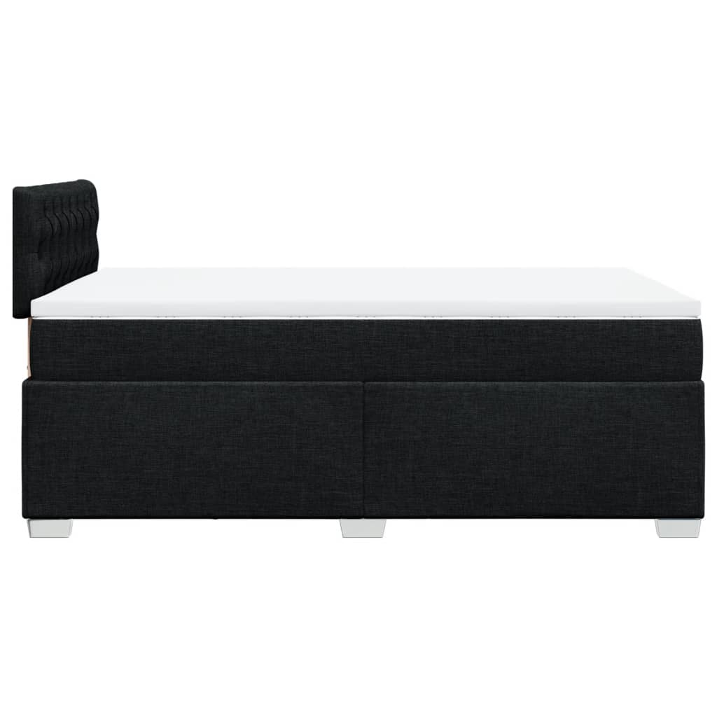 Box Spring Bed with Mattress Black 120x190 cm Fabric