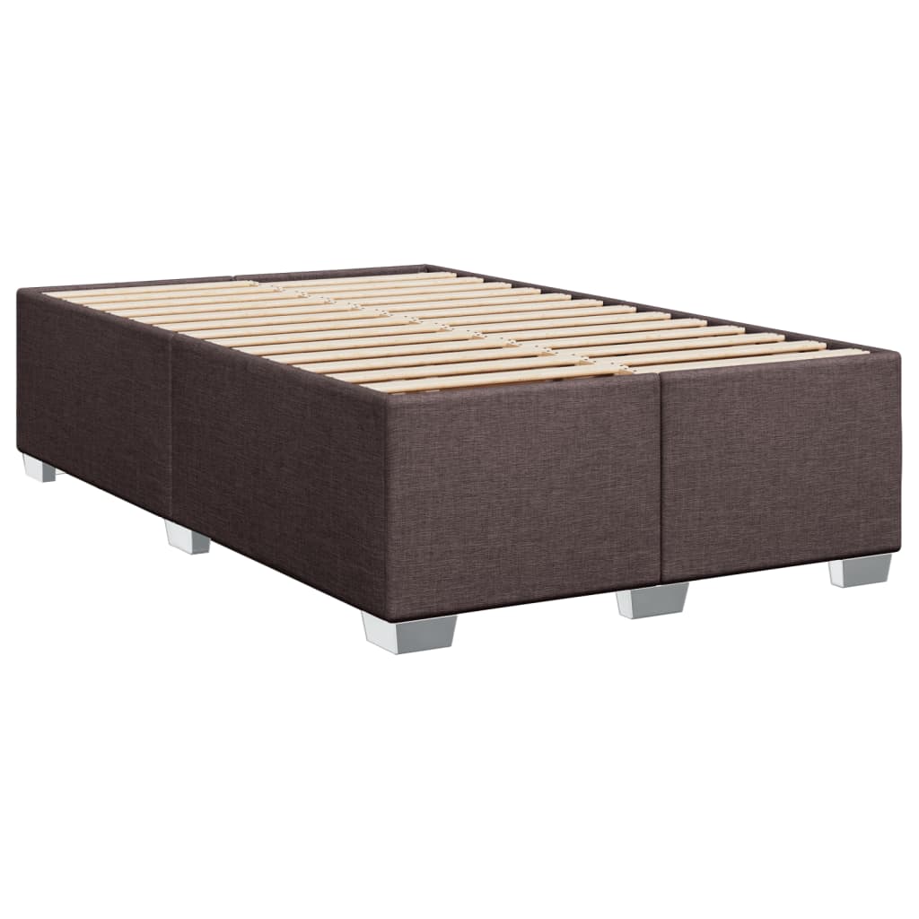Box Spring Bed with Mattress Dark Brown 120x190 cm Fabric