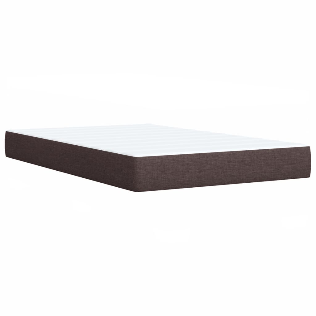 Box Spring Bed with Mattress Dark Brown 120x190 cm Fabric