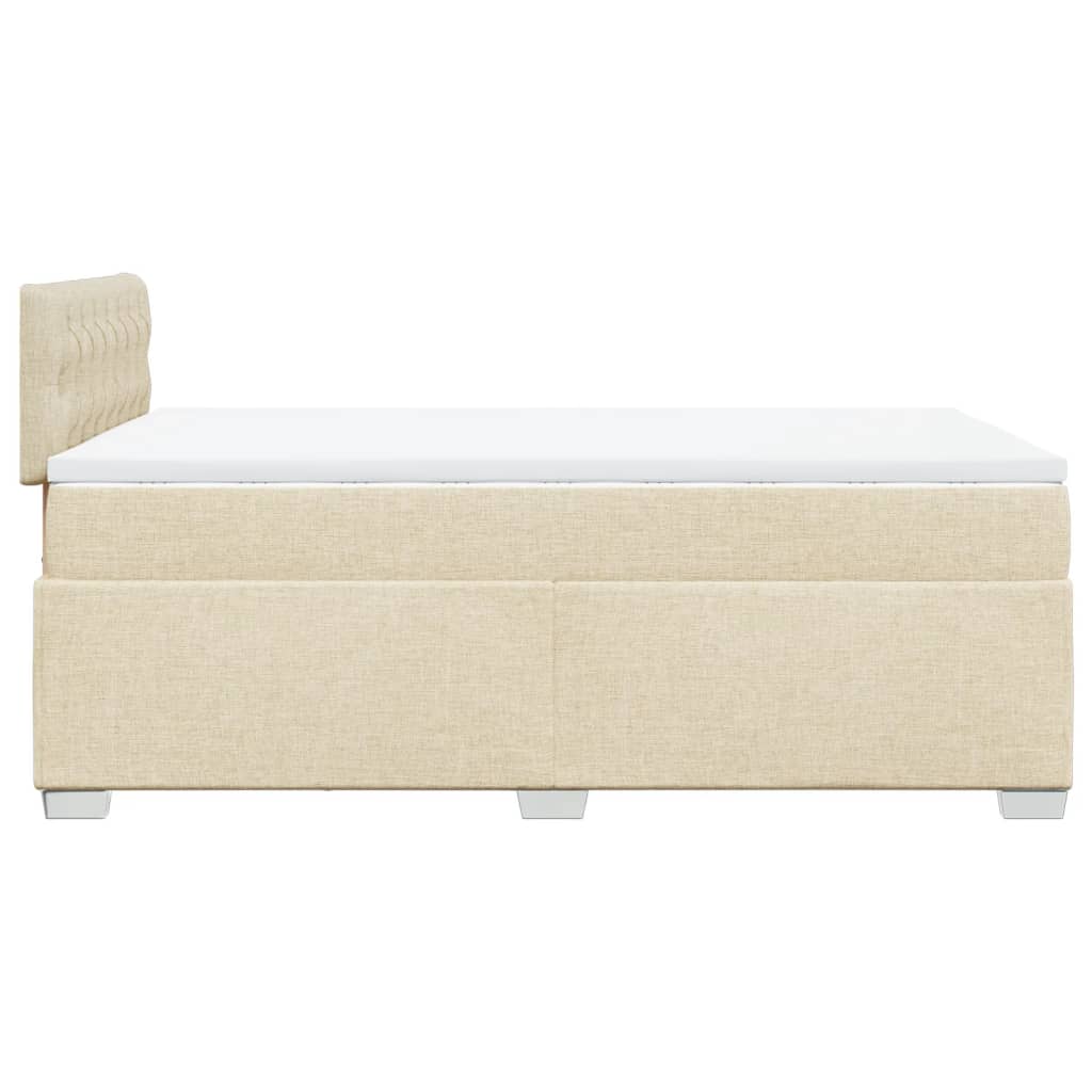 Box Spring Bed with Mattress Cream 120x190 cm Fabric