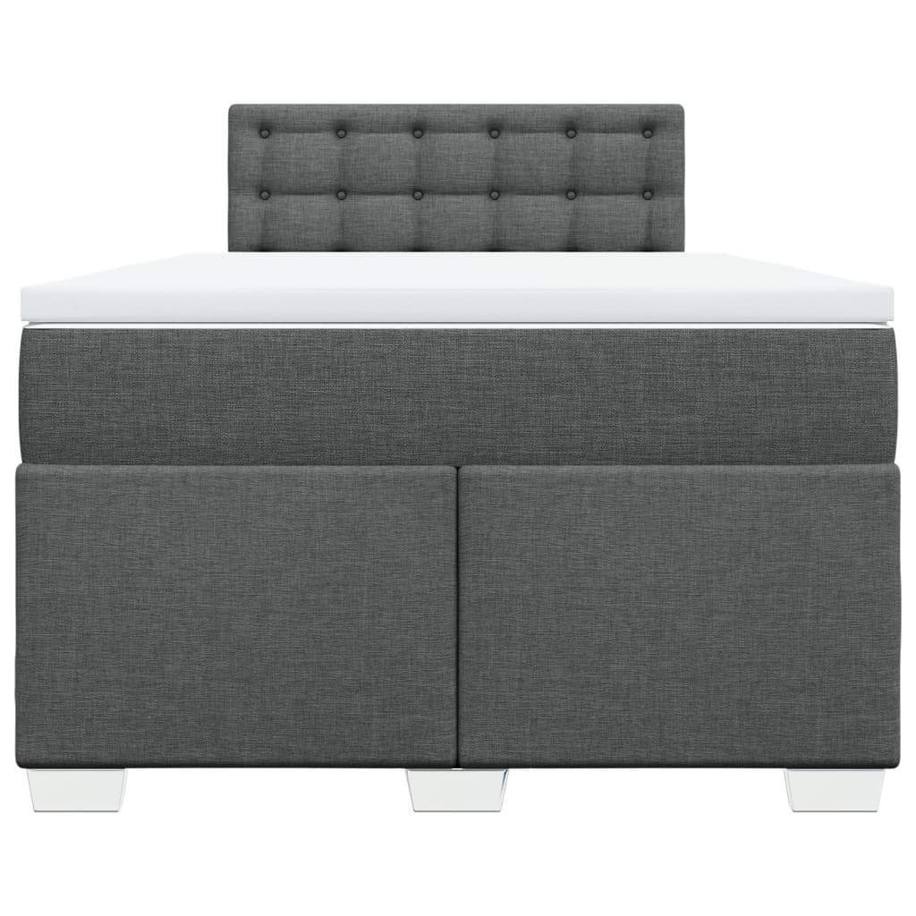 Box Spring Bed with Mattress Dark Grey 120x190 cm Fabric