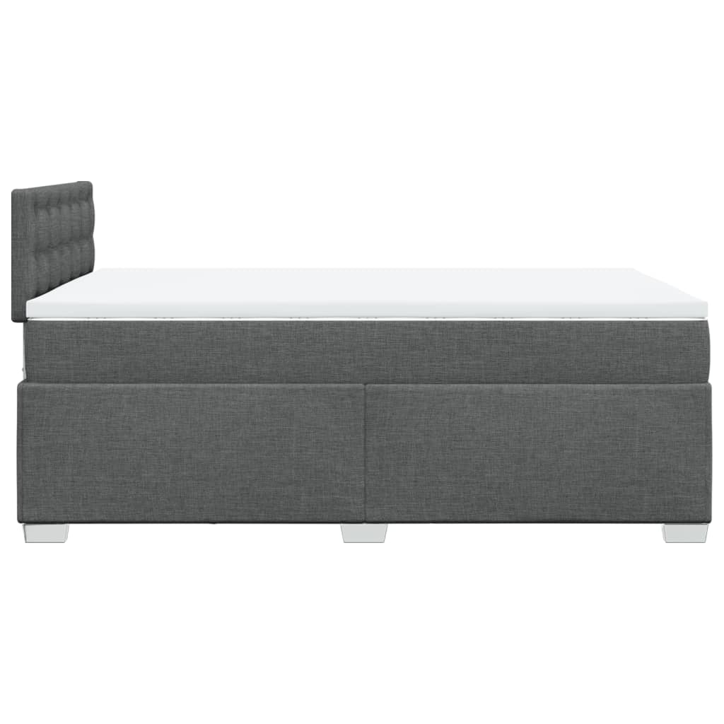 Box Spring Bed with Mattress Dark Grey 120x190 cm Fabric