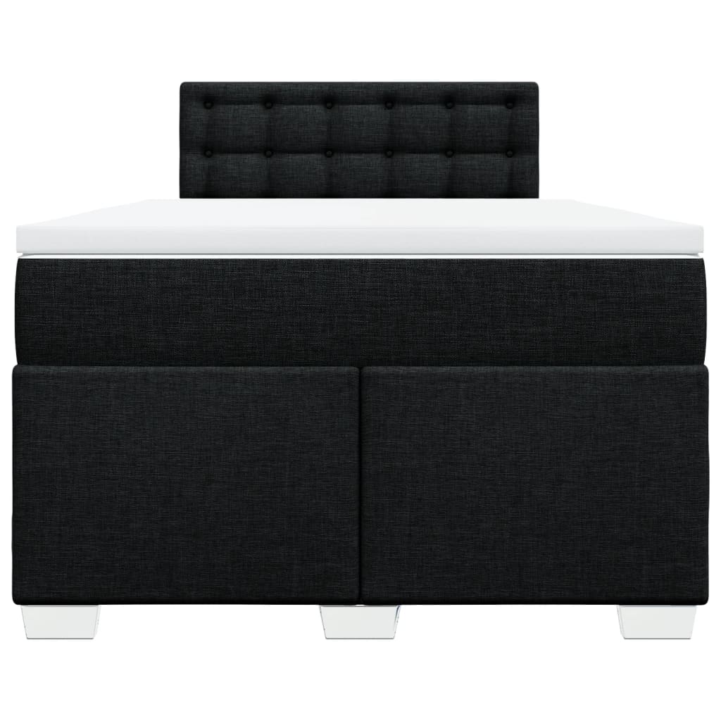 Box Spring Bed with Mattress Black 120x190 cm Fabric