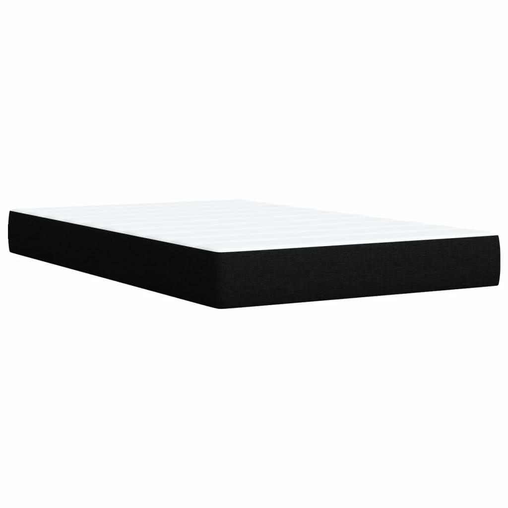 Box Spring Bed with Mattress Black 120x190 cm Fabric