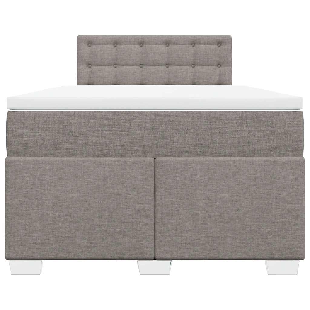 Box Spring Bed with Mattress Taupe 120x190 cm Fabric