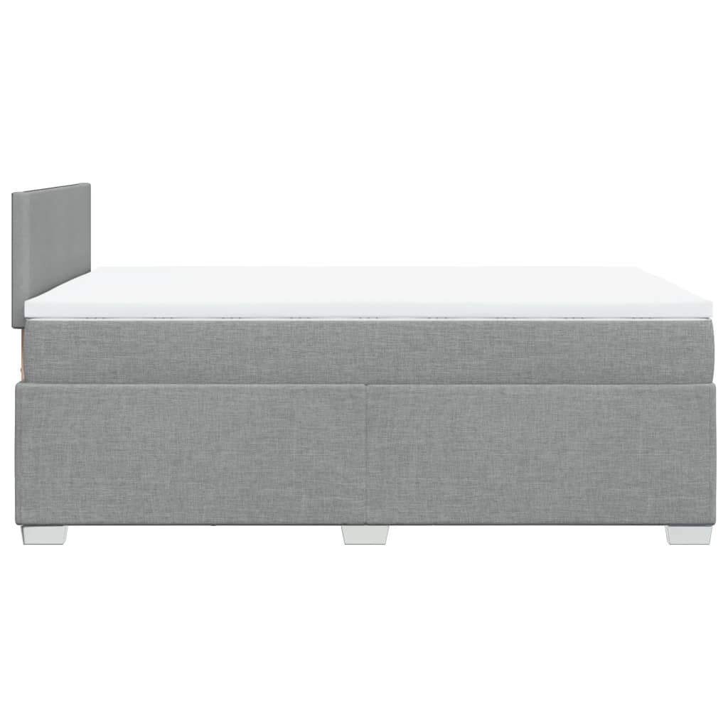 Box Spring Bed with Mattress Light Grey 120x200 cm Fabric