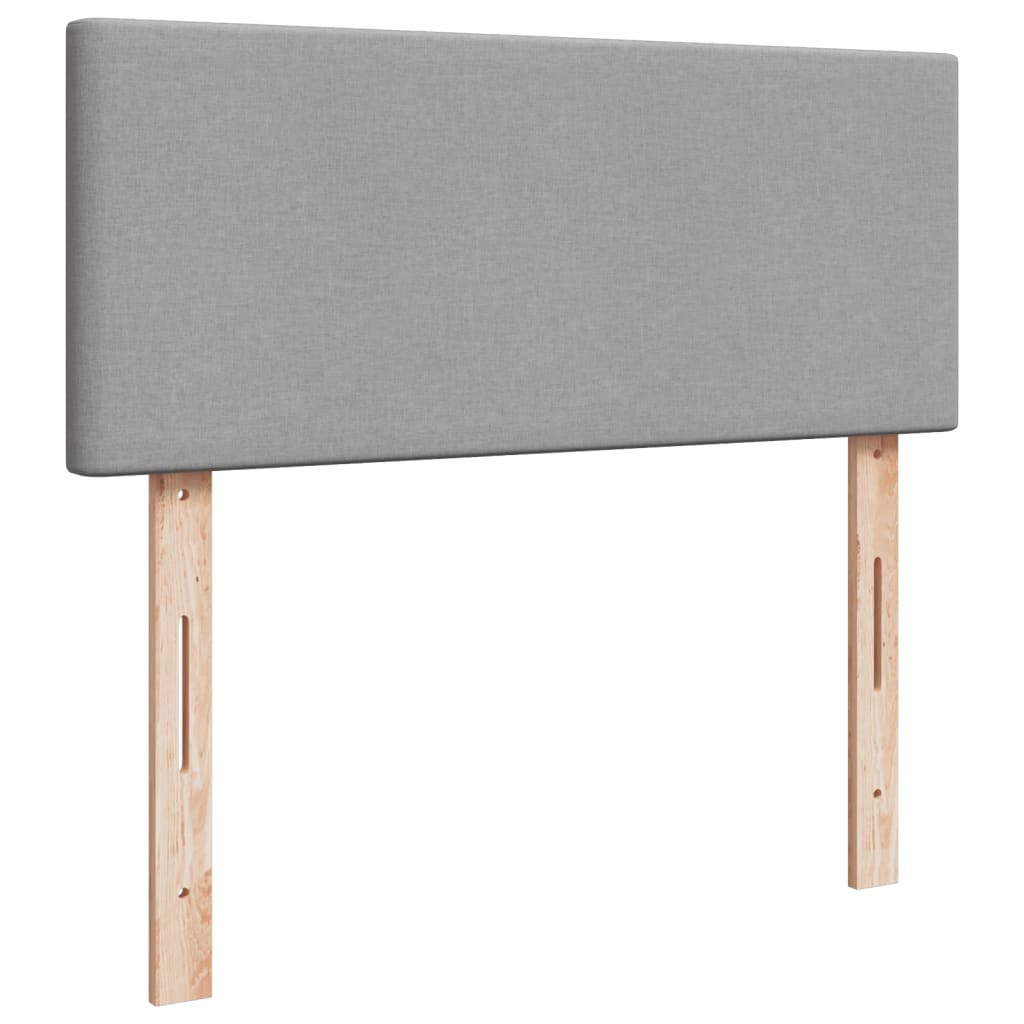 Box Spring Bed with Mattress Light Grey 120x200 cm Fabric