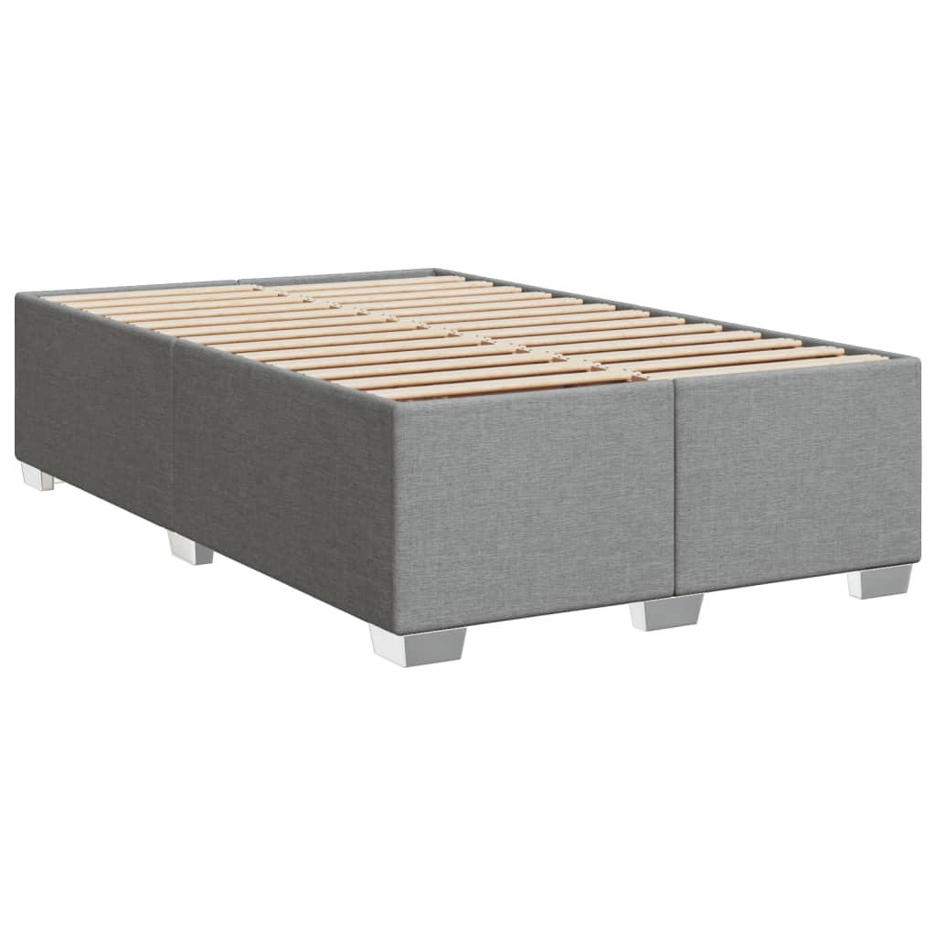 Box Spring Bed with Mattress Light Grey 120x200 cm Fabric