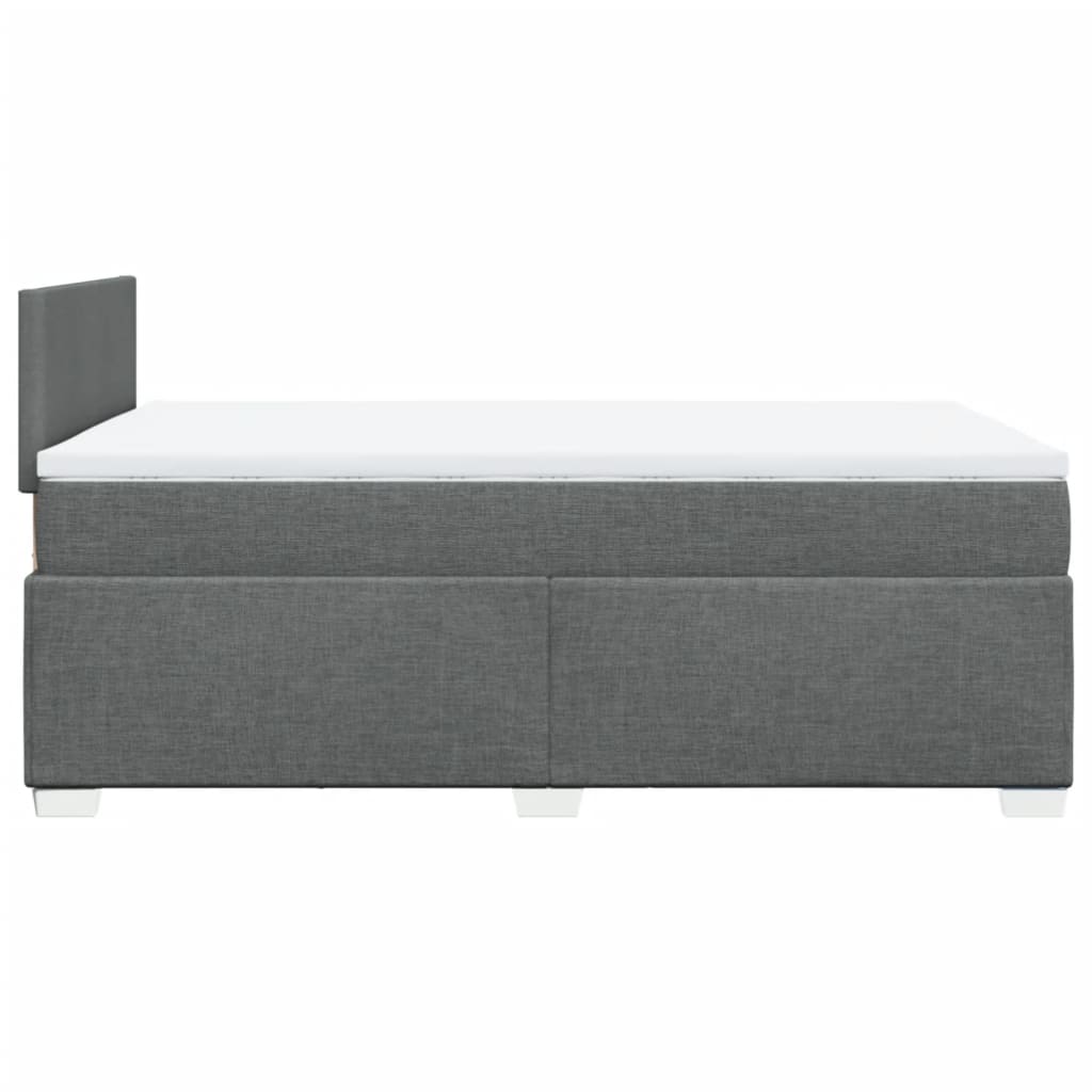 Box Spring Bed with Mattress Dark Grey 120x200 cm Fabric