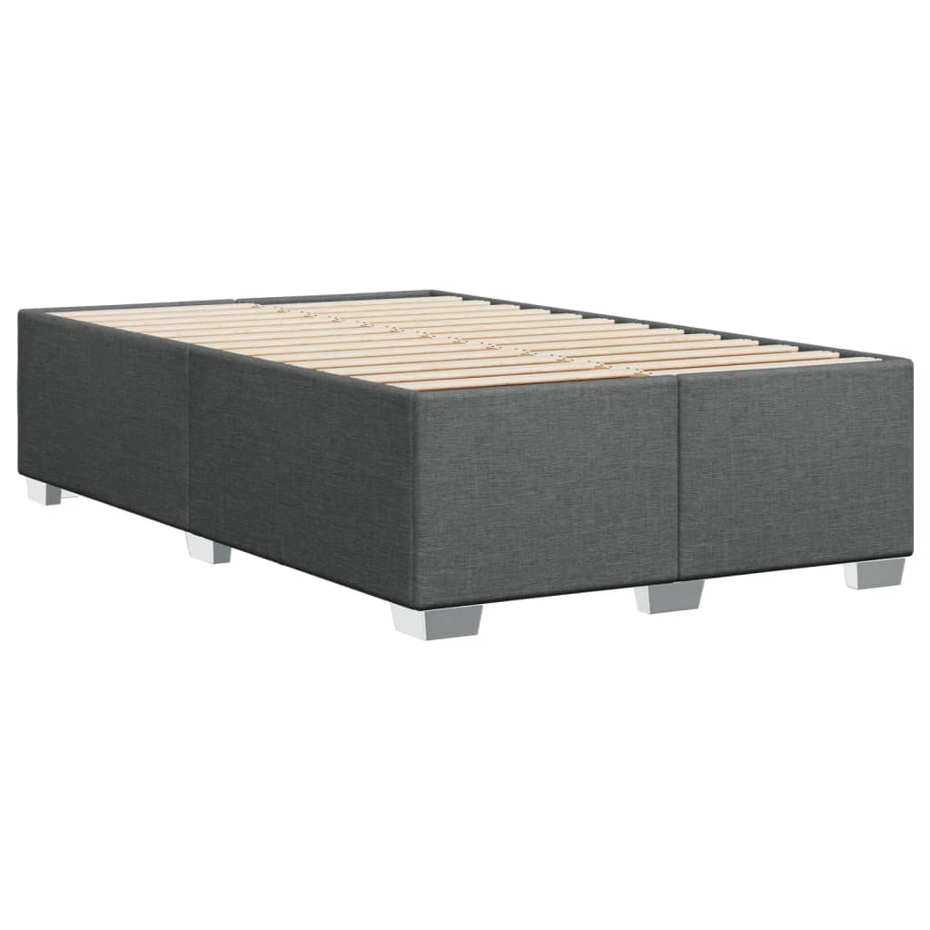 Box Spring Bed with Mattress Dark Grey 120x200 cm Fabric