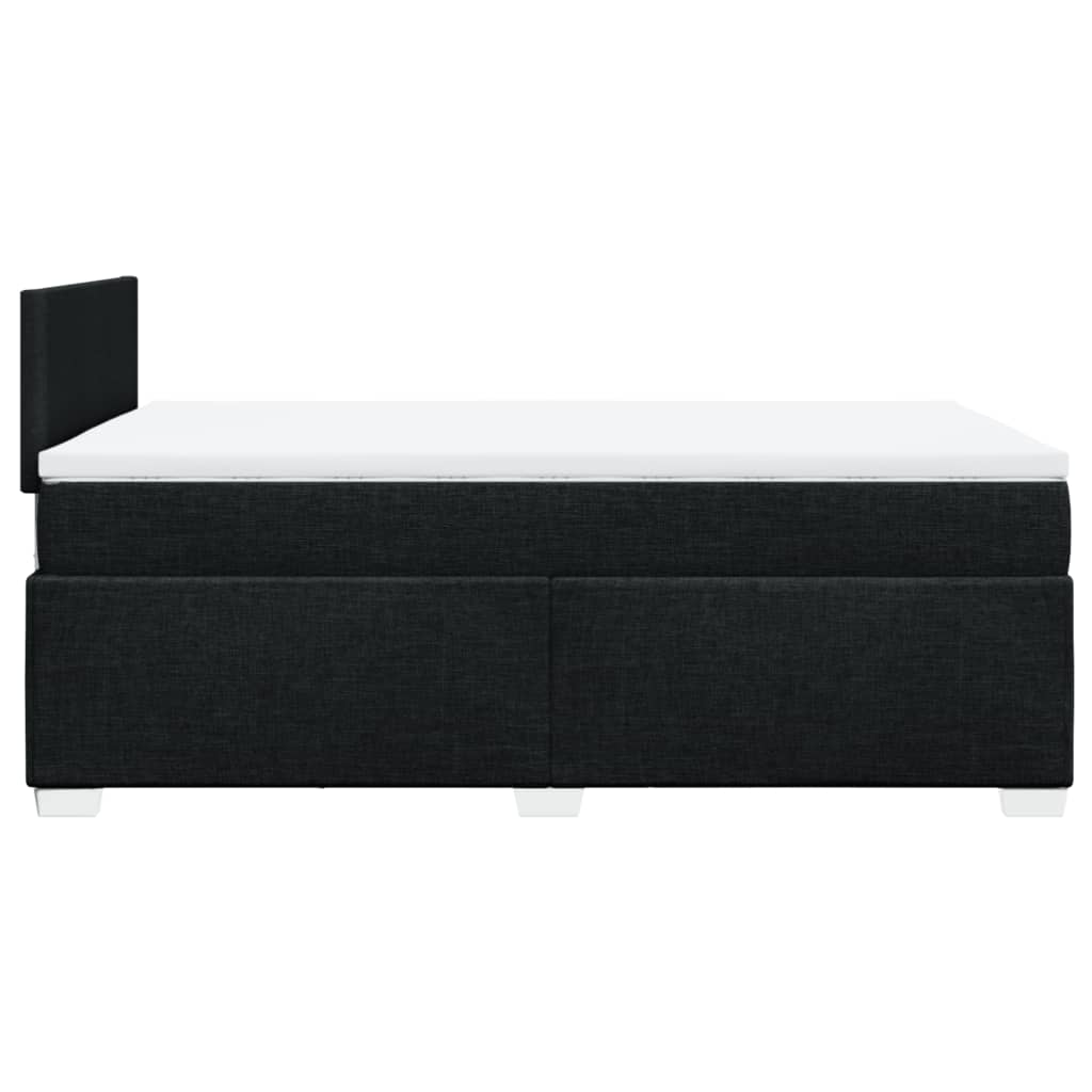 Box Spring Bed with Mattress Black 120x200 cm Fabric