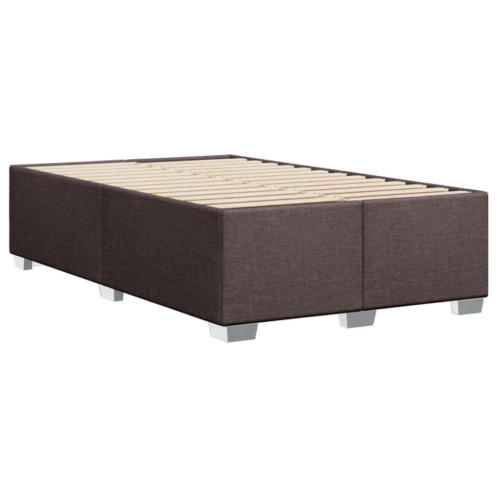 Box Spring Bed with Mattress Dark Brown 120x200 cm Fabric