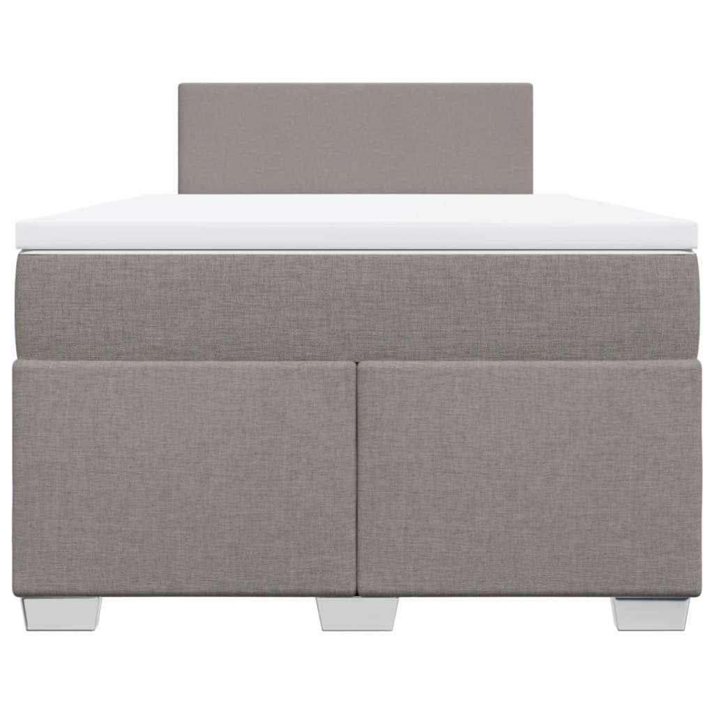 Box Spring Bed with Mattress Taupe 120x200 cm Fabric