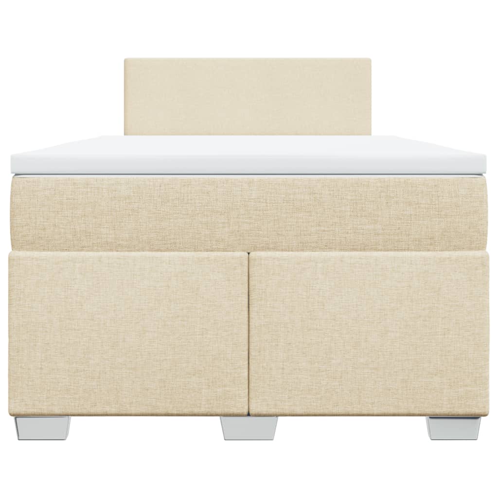 Box Spring Bed with Mattress Cream 120x200 cm Fabric