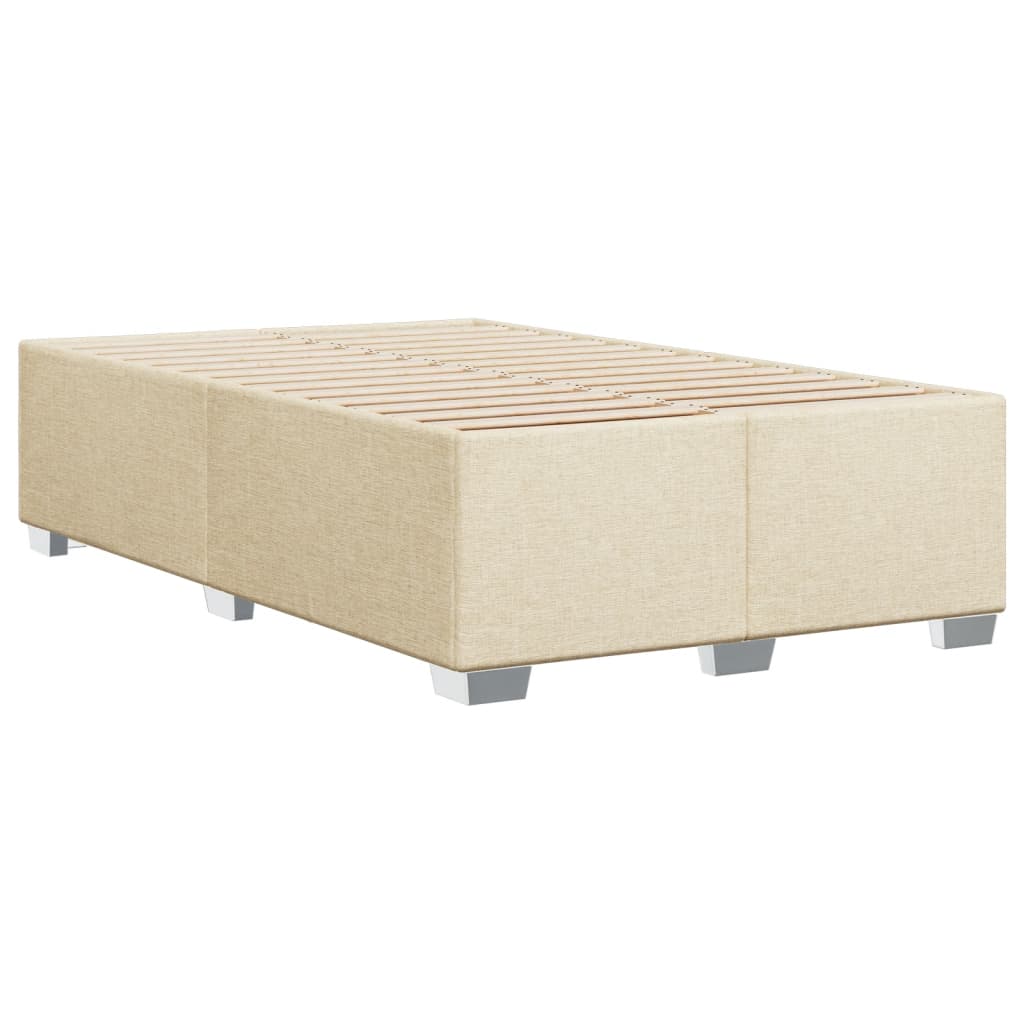 Box Spring Bed with Mattress Cream 120x200 cm Fabric